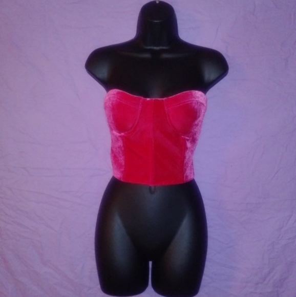 Dolls Kill Tops - Dolls Kill Candy Hotz For You Velvet Bustier
